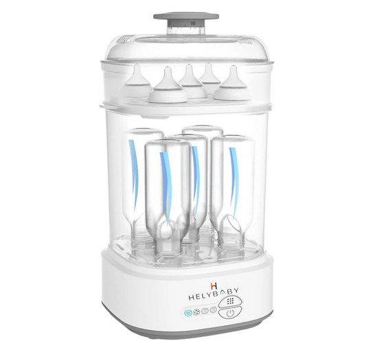 HelyBaby Bottle Sterilizer and Dryer for Baby Bottles (Esterilizador de Biberones), Pacifiers, Pump Parts